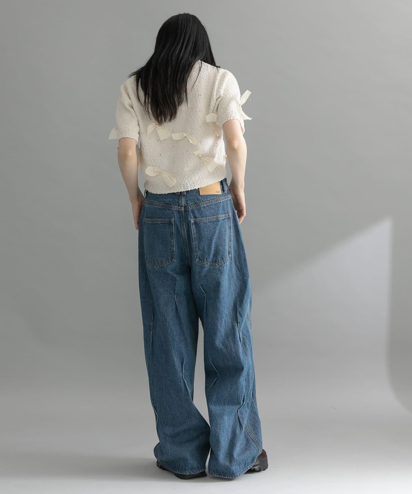 襯衫領蝴蝶結針織衫