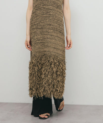 流蘇針織連衣裙