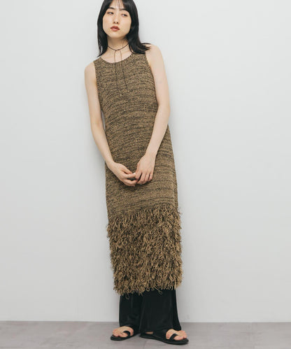 流蘇針織連衣裙
