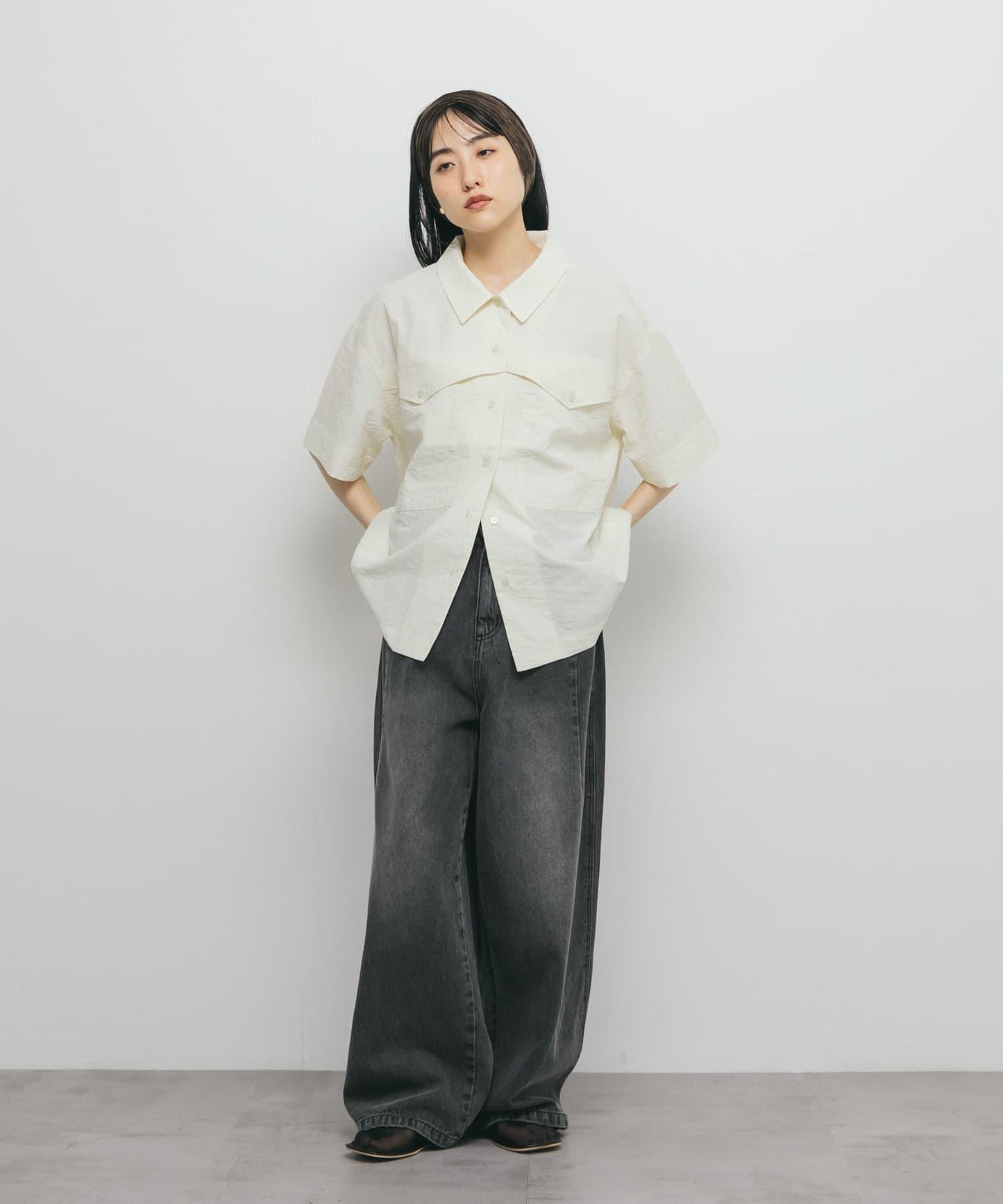 口袋設計寬鬆襯衫
