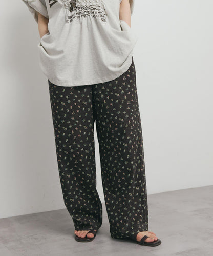 花卉印花網紗褲