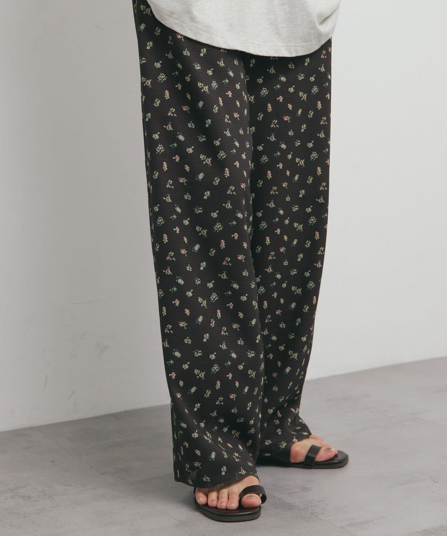 花卉印花網紗褲