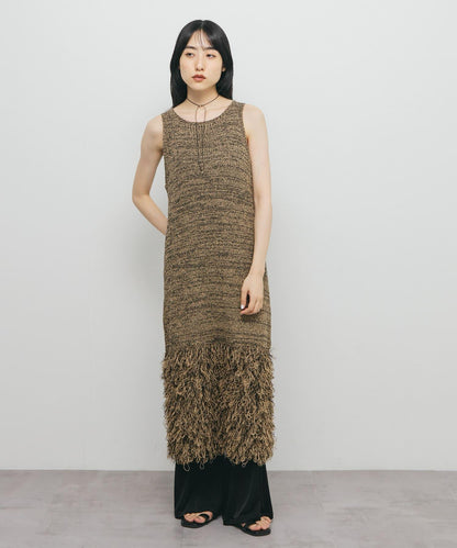 流蘇針織連衣裙