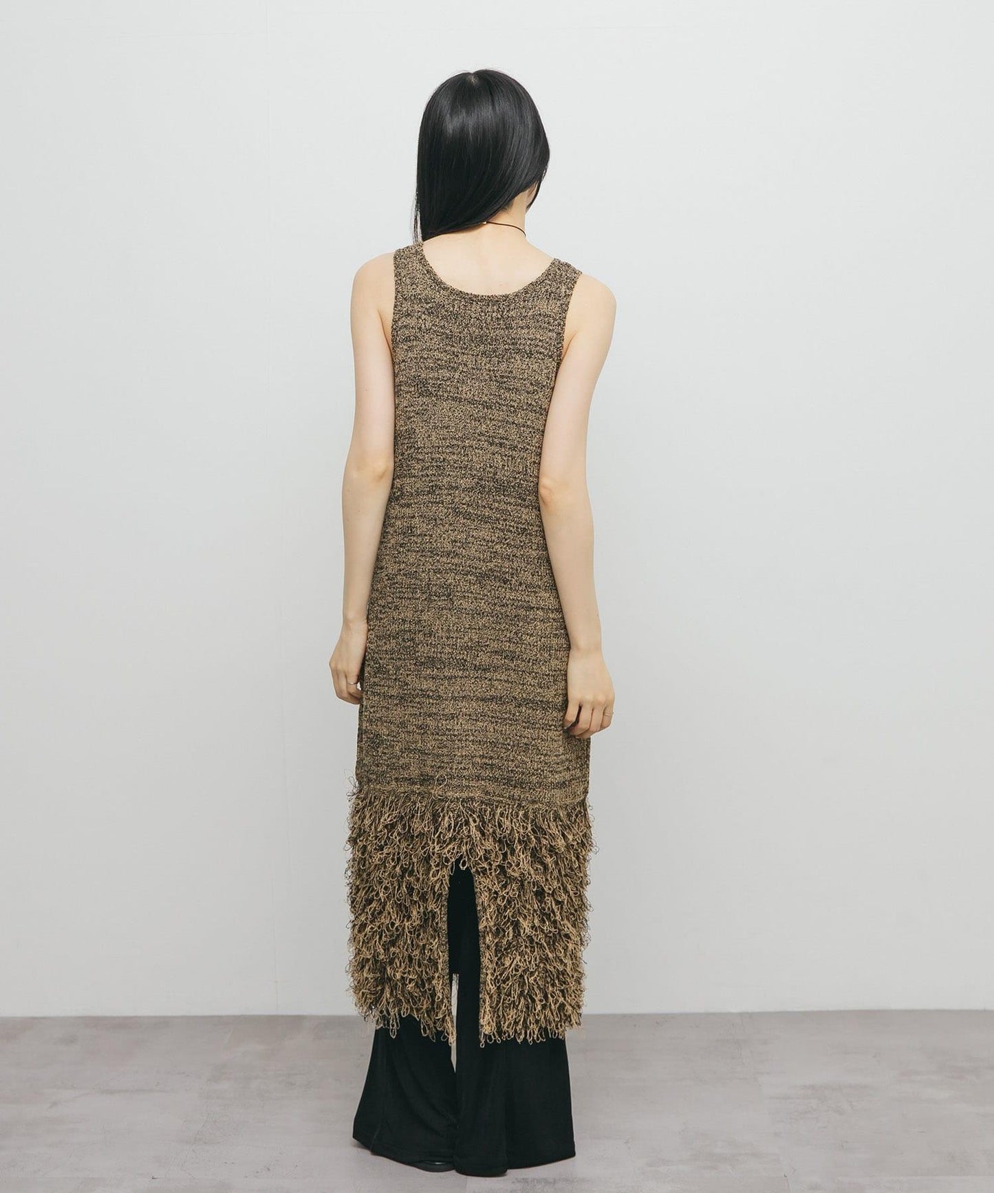 流蘇針織連衣裙