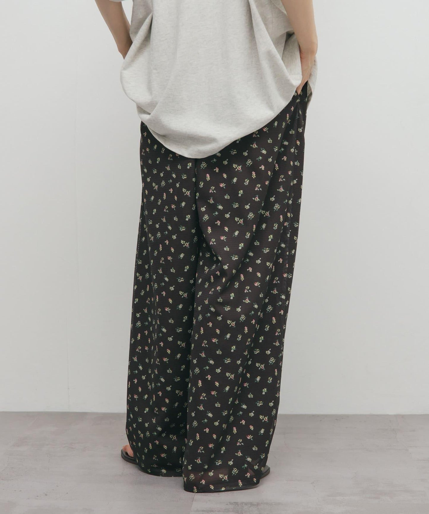 花卉印花網紗褲