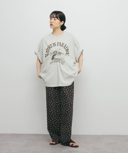 花卉印花網紗褲