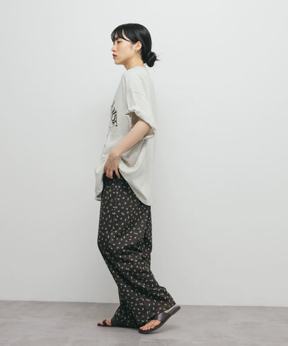 花卉印花網紗褲