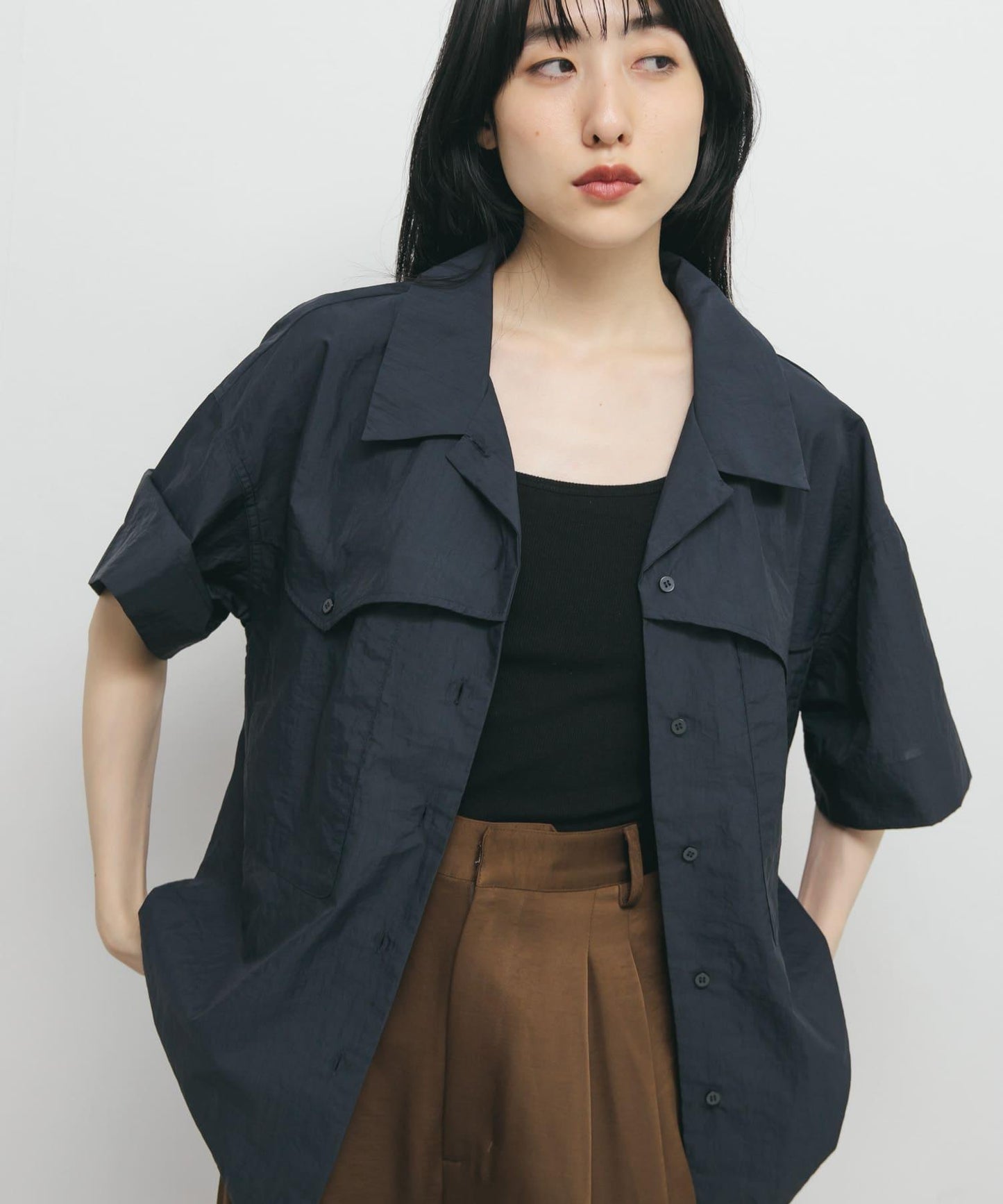 口袋設計寬鬆襯衫