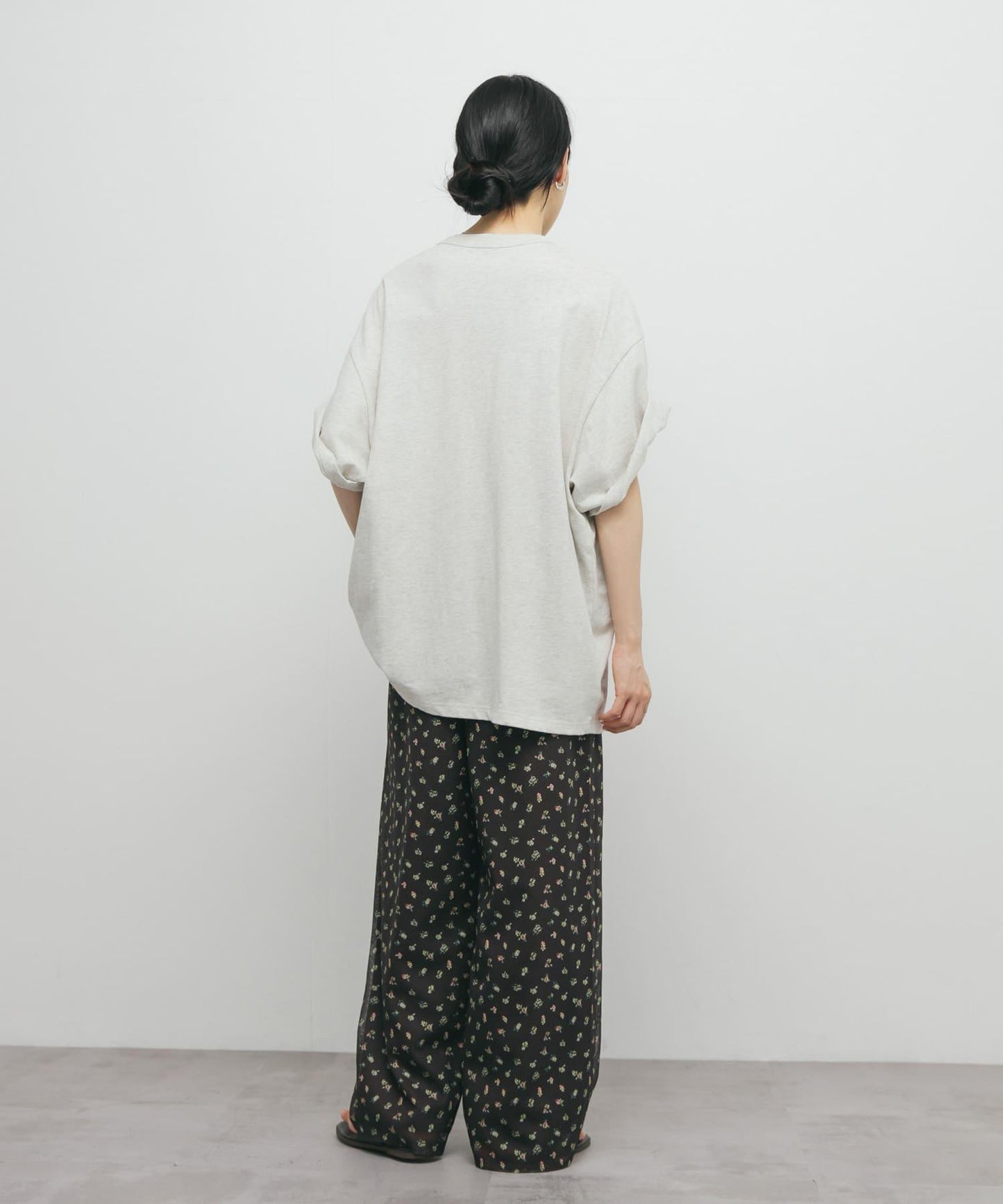 花卉印花網紗褲