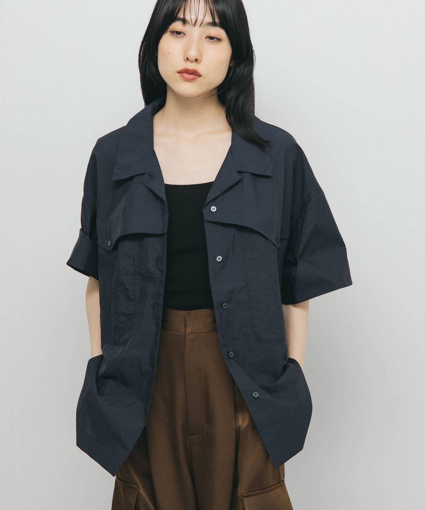 口袋設計寬鬆襯衫