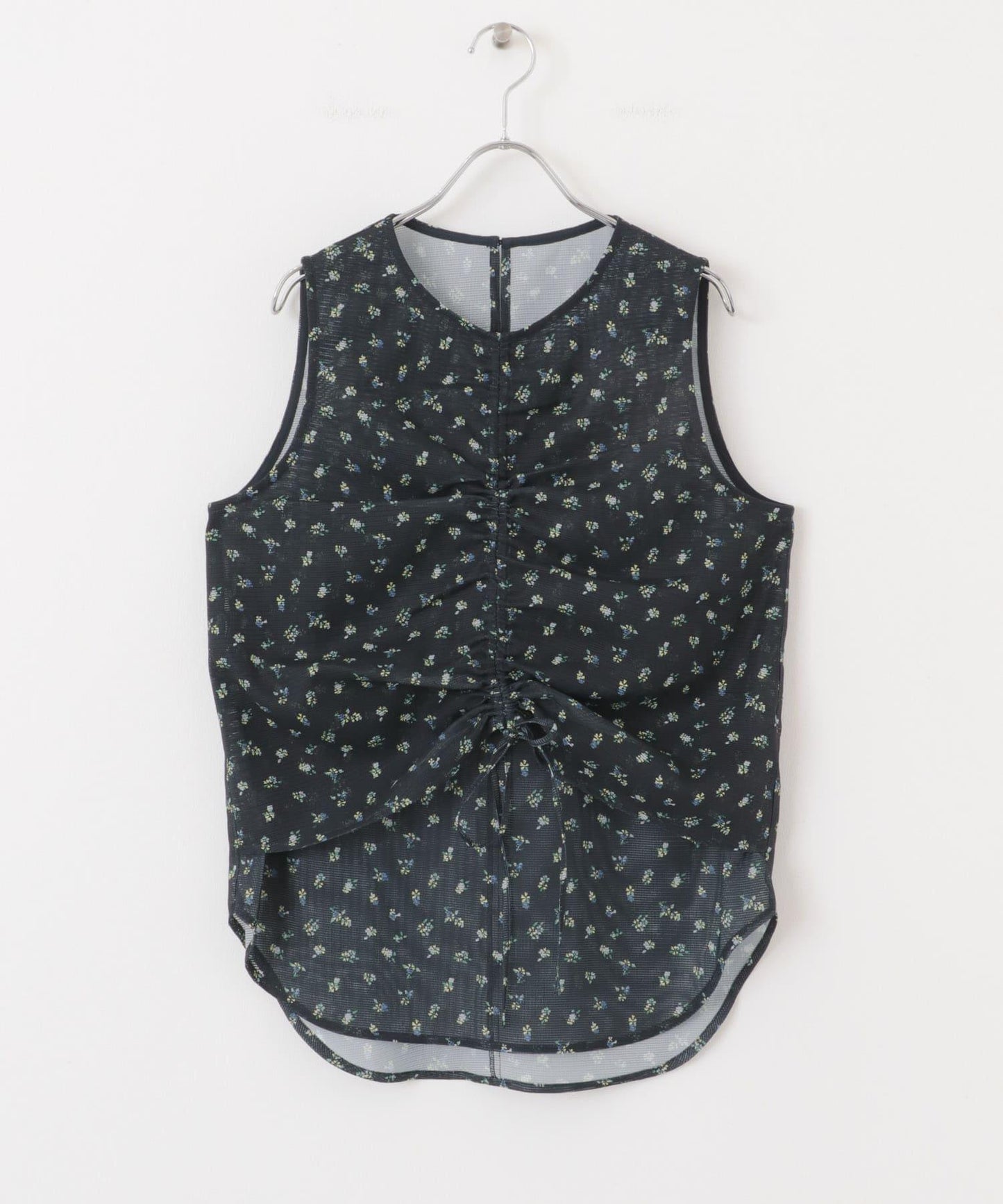 花卉印花網紗上衣