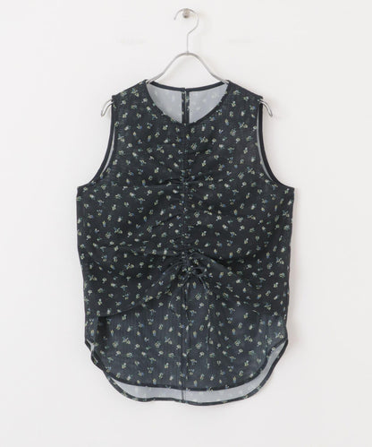 花卉印花網紗上衣