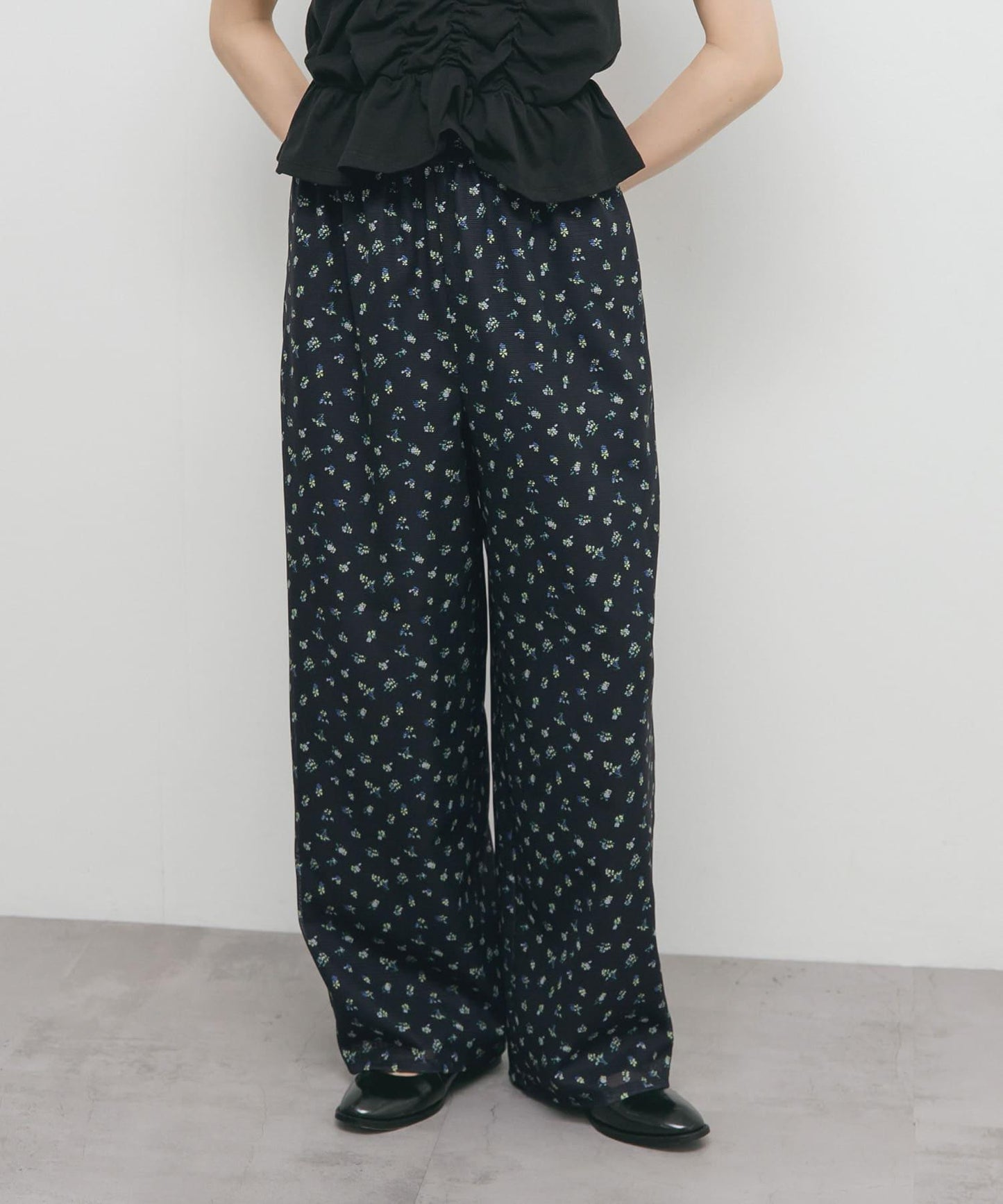 花卉印花網紗褲