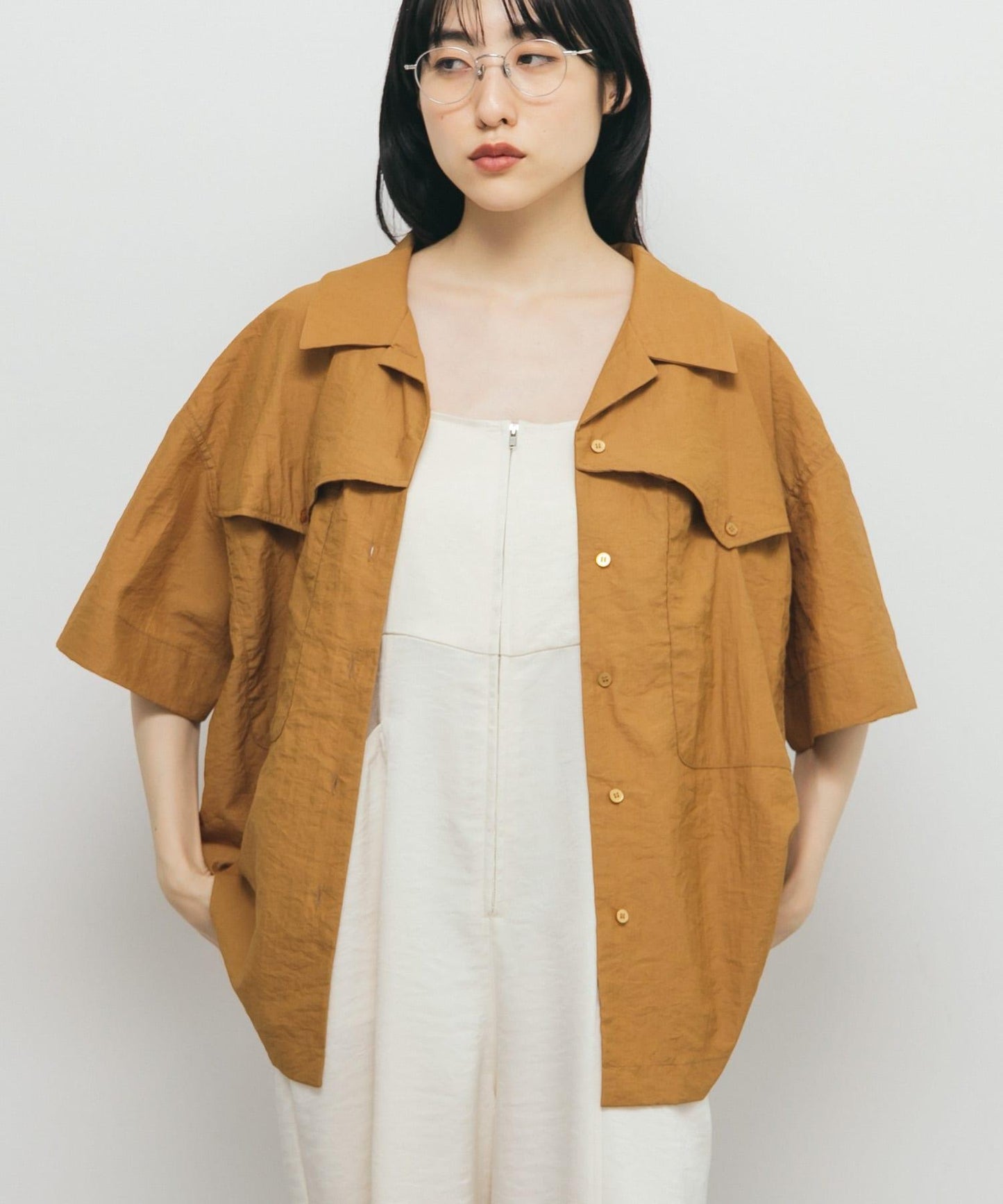 口袋設計寬鬆襯衫