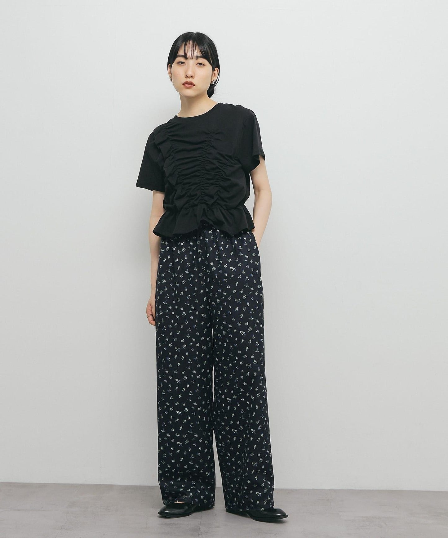 花卉印花網紗褲