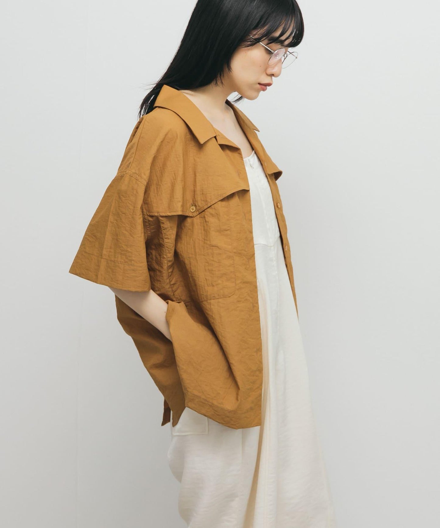 口袋設計寬鬆襯衫