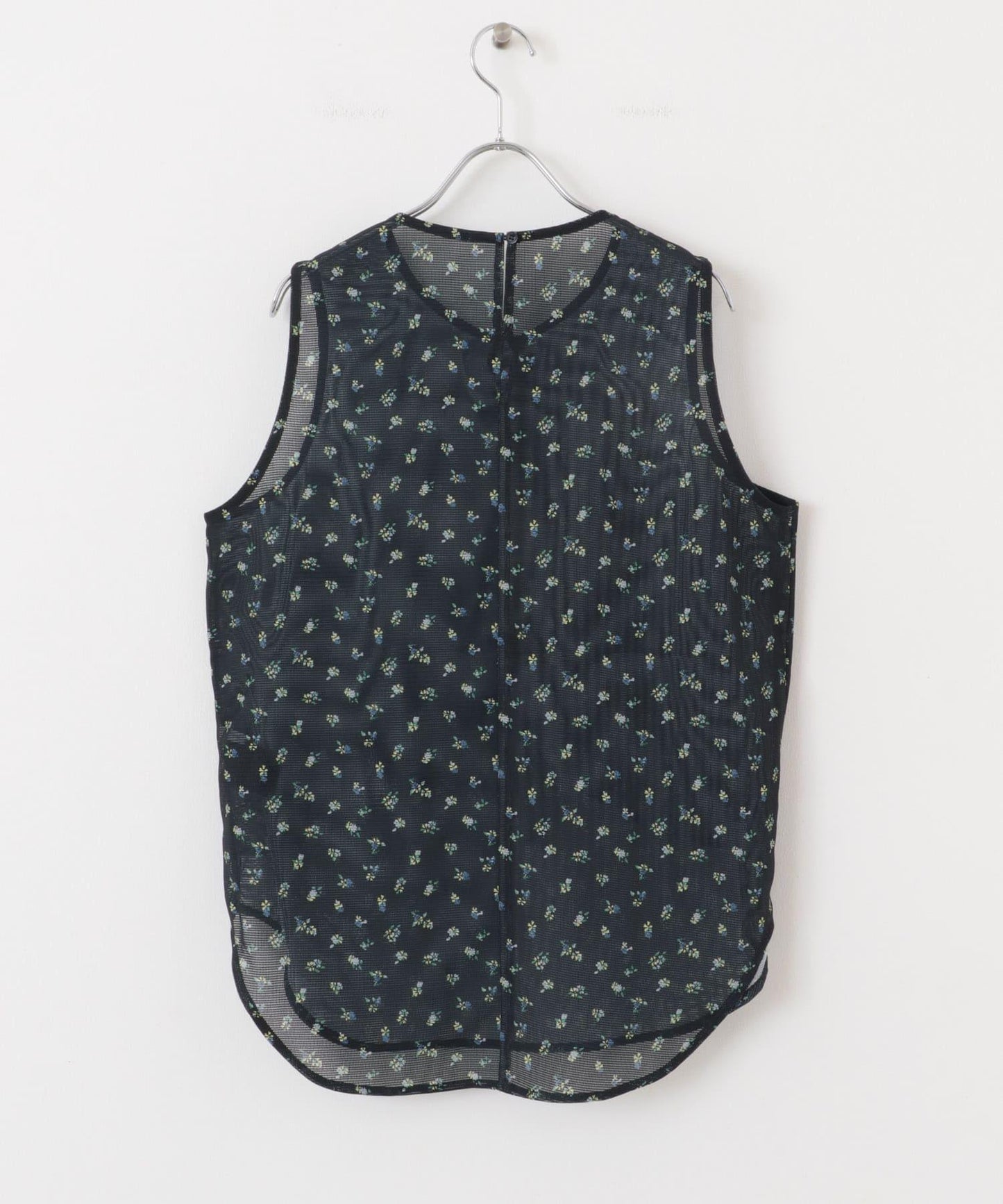 花卉印花網紗上衣