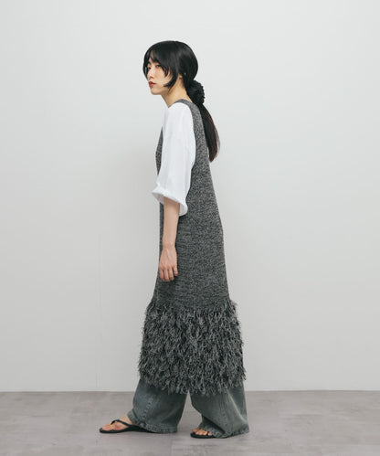 流蘇針織連衣裙