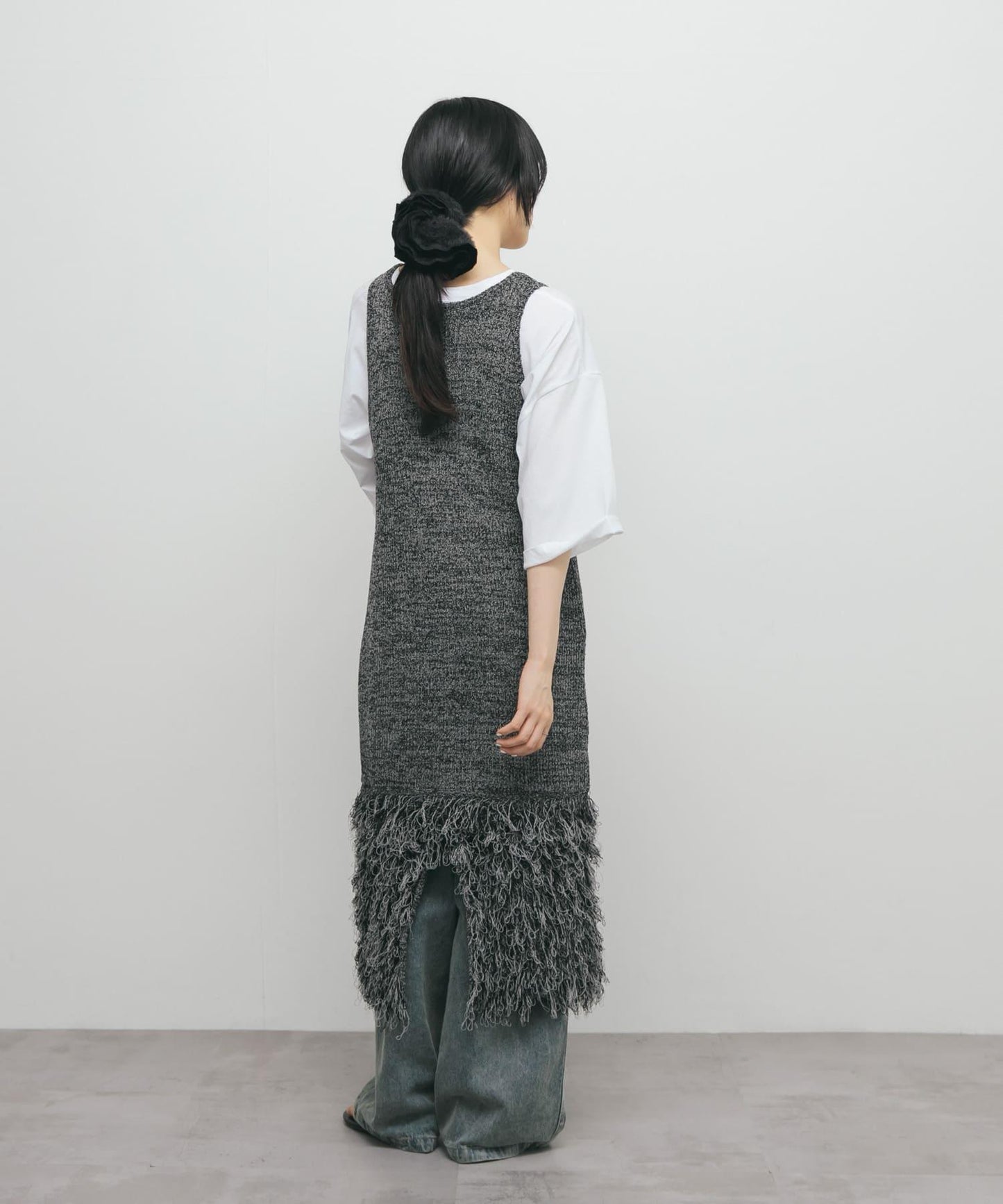 流蘇針織連衣裙