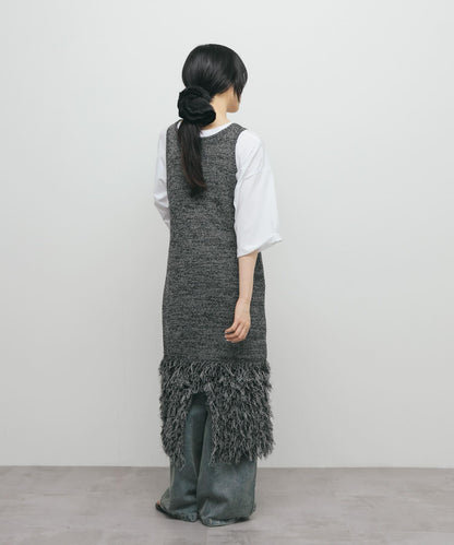 流蘇針織連衣裙