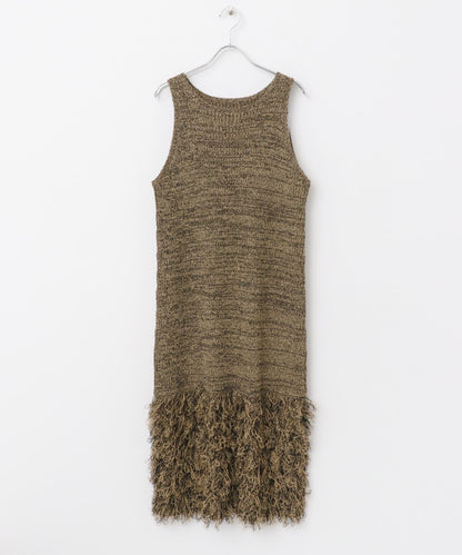 流蘇針織連衣裙