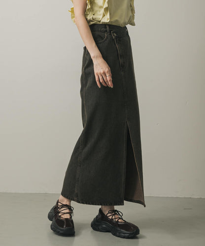 不對稱腰帶牛仔半身裙