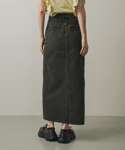 不對稱腰帶牛仔半身裙