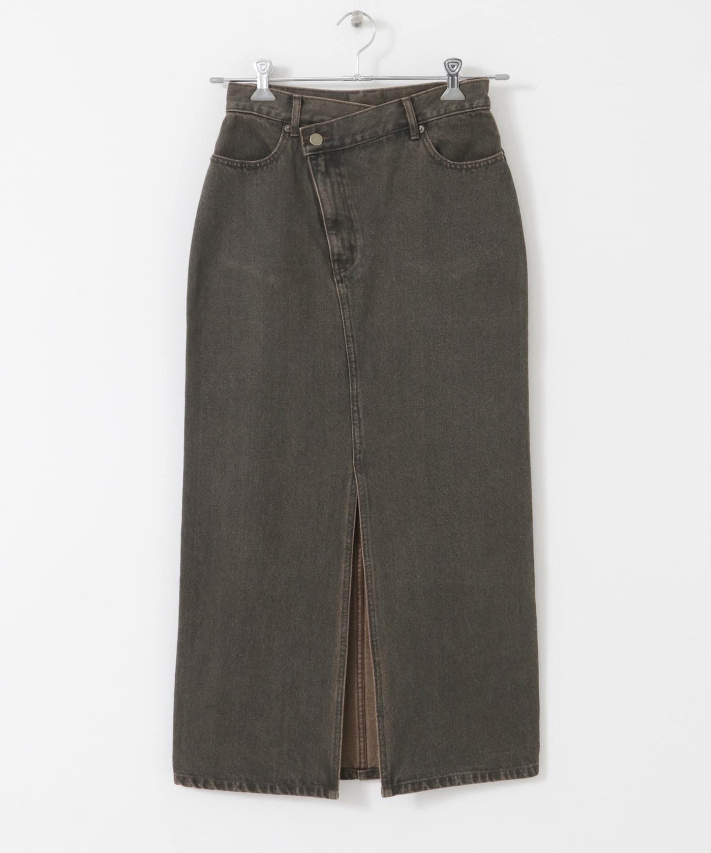 不對稱腰帶牛仔半身裙