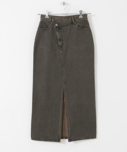 不對稱腰帶牛仔半身裙