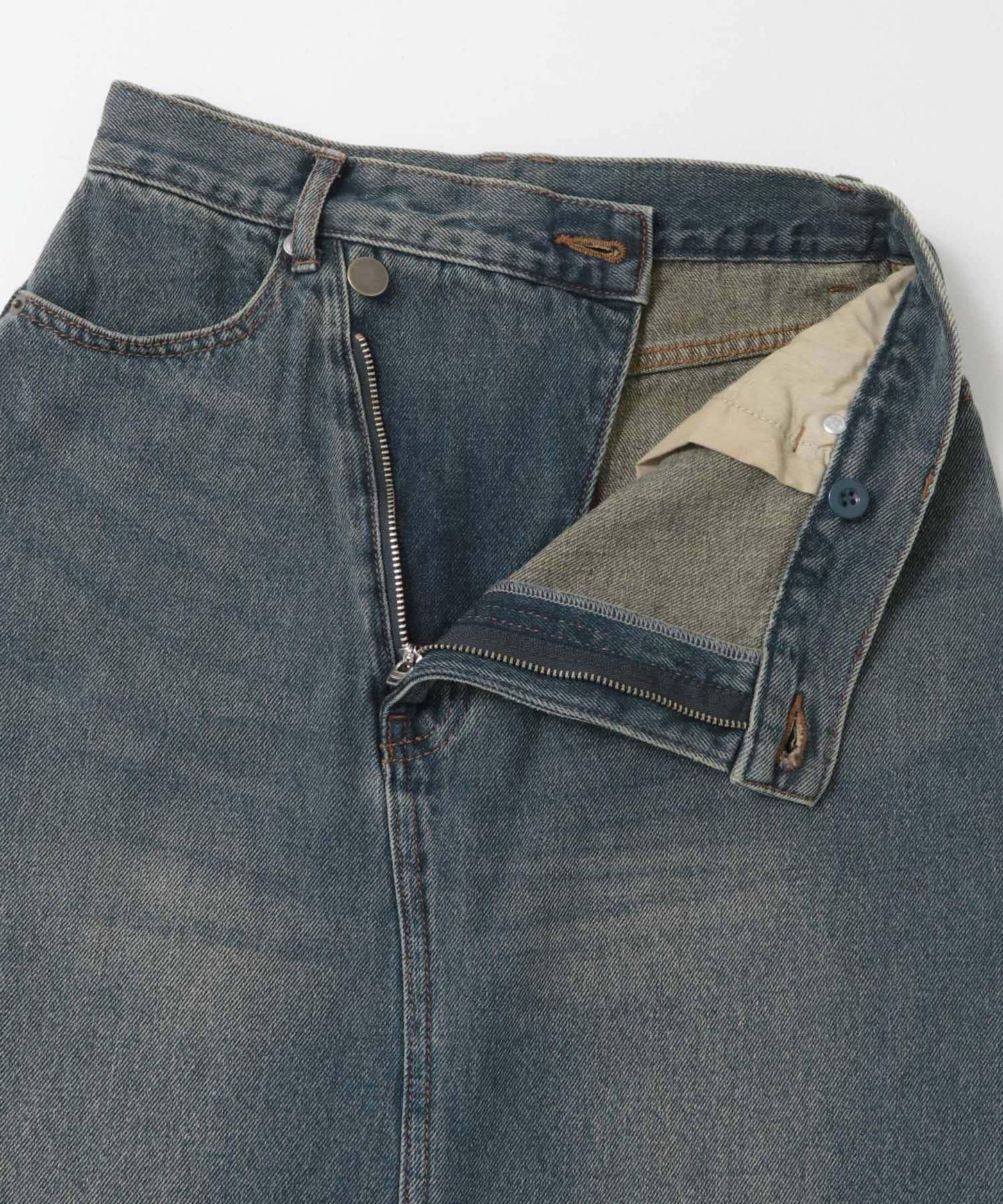 不對稱腰帶牛仔半身裙