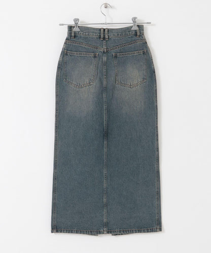 不對稱腰帶牛仔半身裙