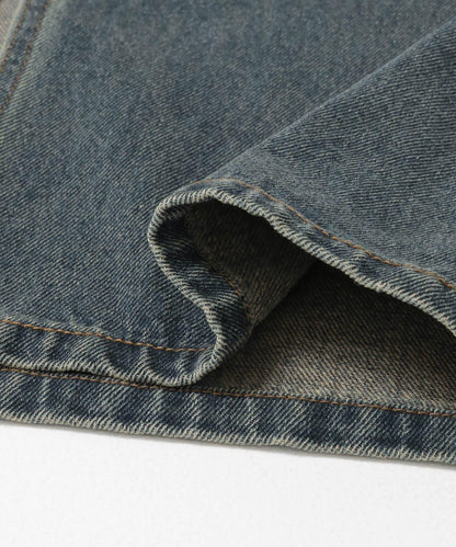 不對稱腰帶牛仔半身裙