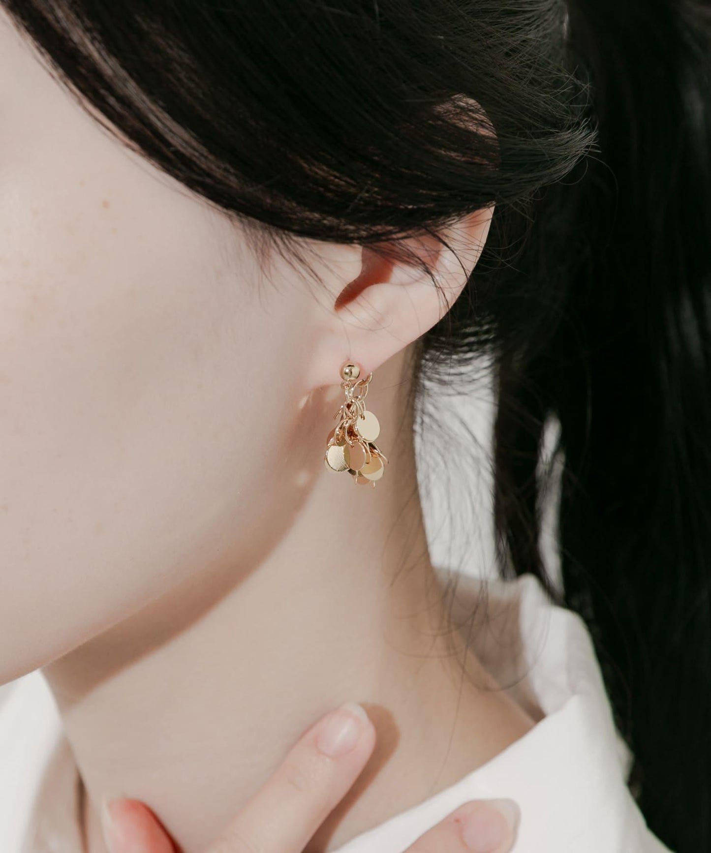 圓形立體感耳環