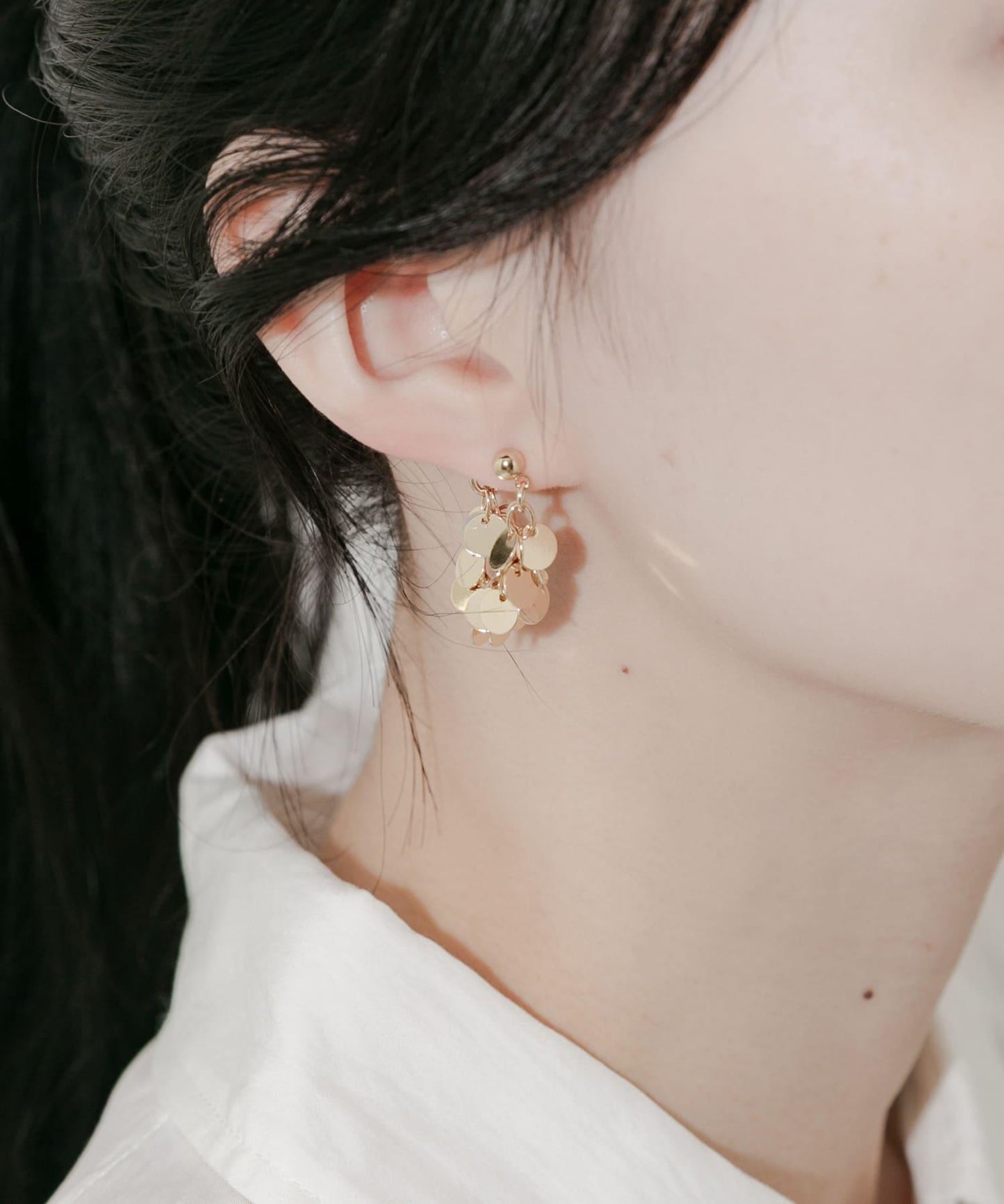 圓形立體感耳環