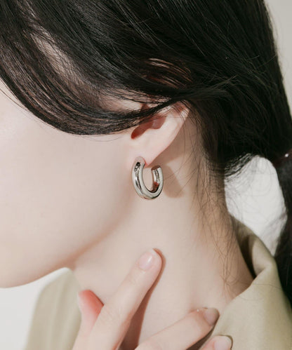 不鏽鋼寬圈耳環