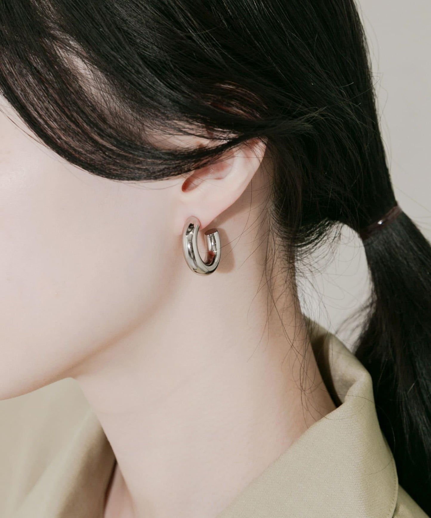 不鏽鋼寬圈耳環