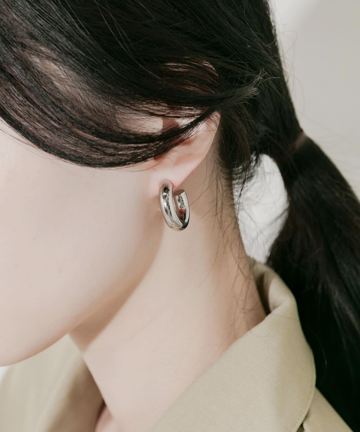 不鏽鋼寬圈耳環