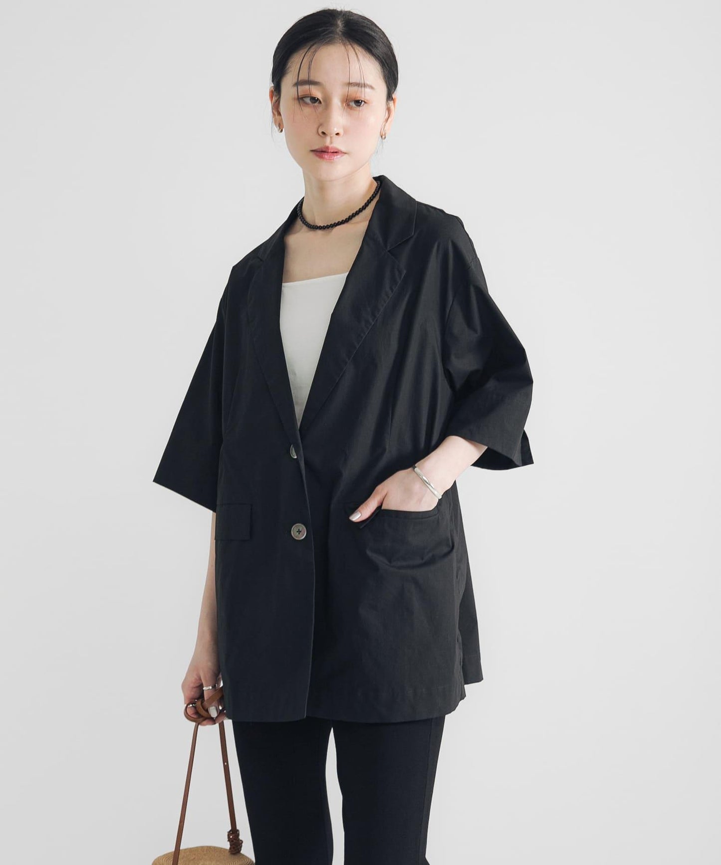 棉質五分袖夾克