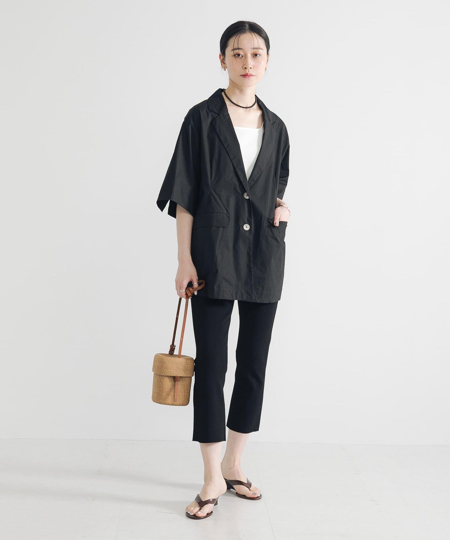 棉質五分袖夾克