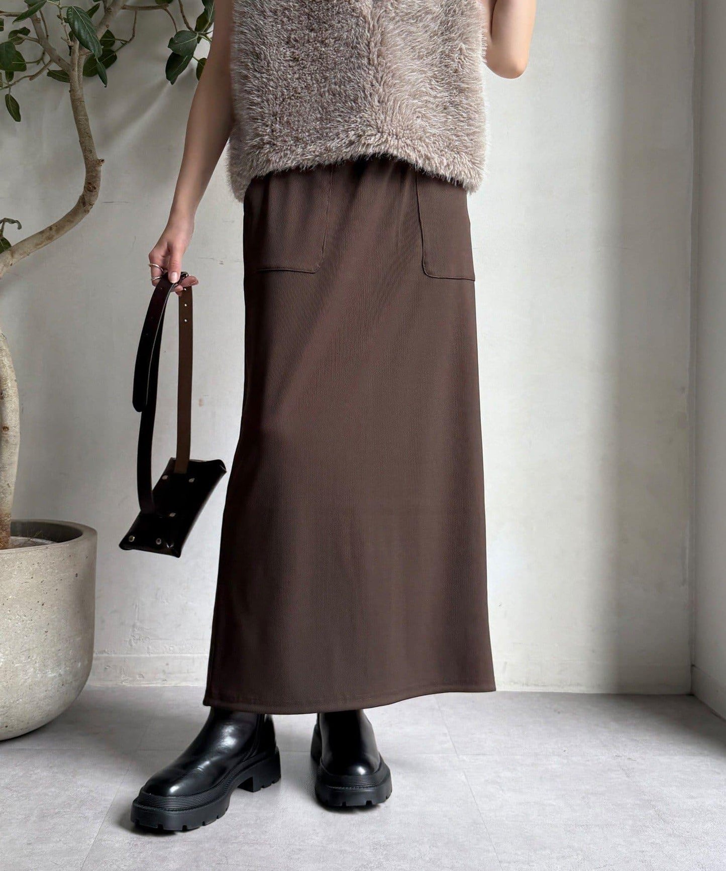 【限定】條紋休閒裙