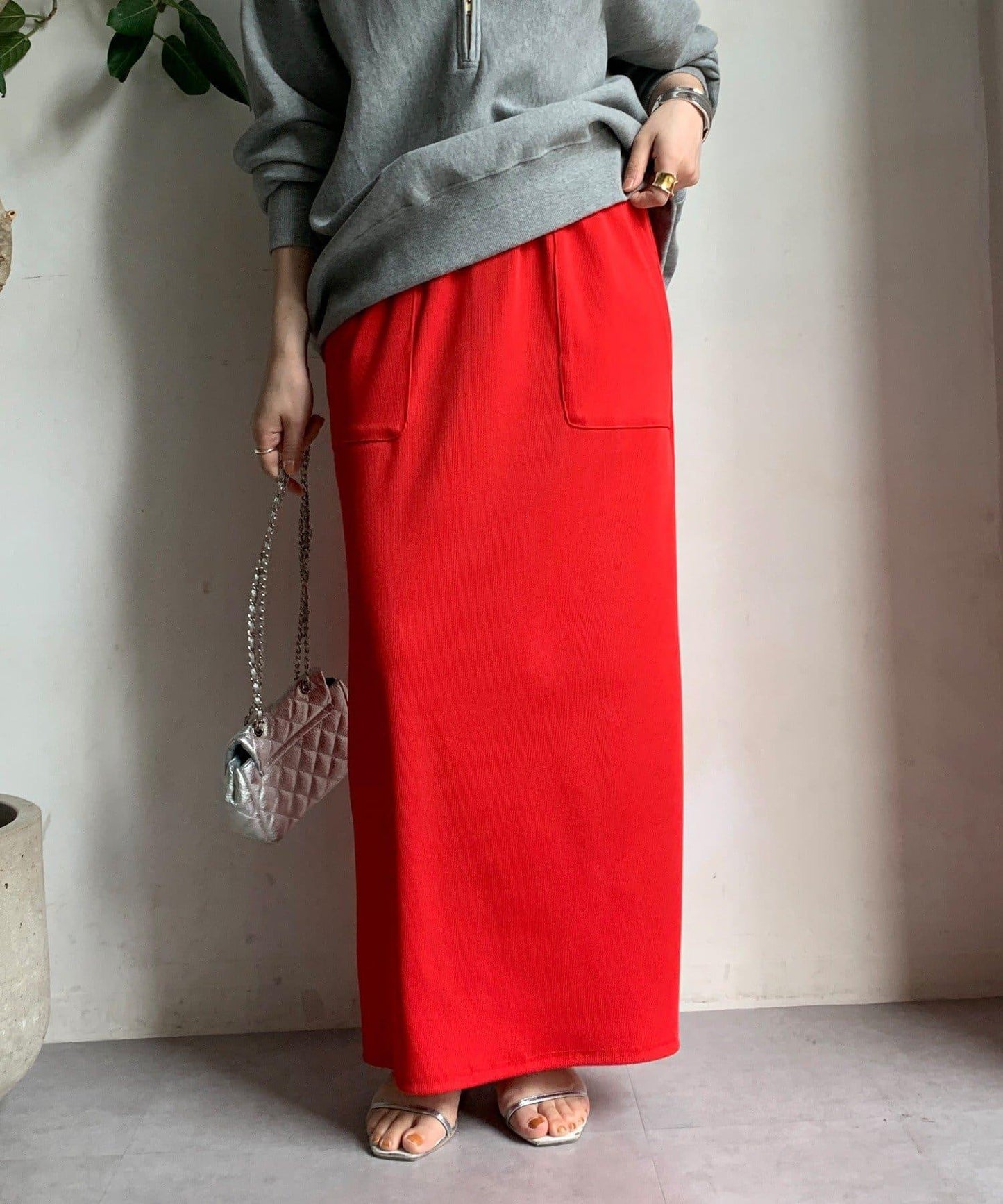 【限定】條紋休閒裙