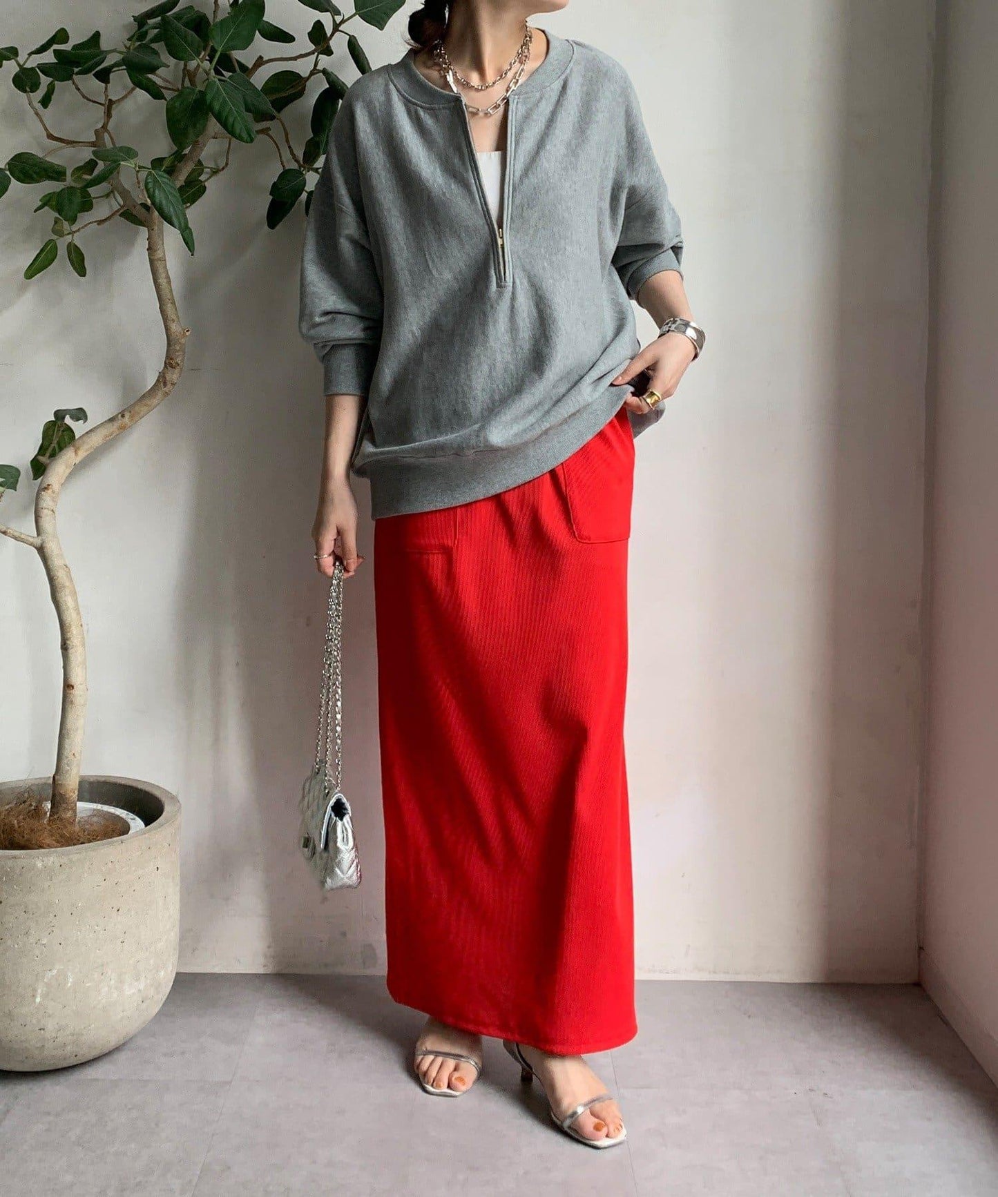 【限定】條紋休閒裙