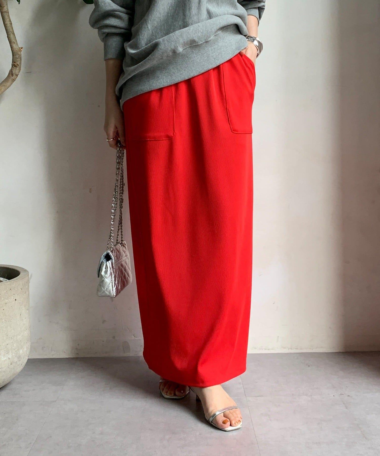 【限定】條紋休閒裙