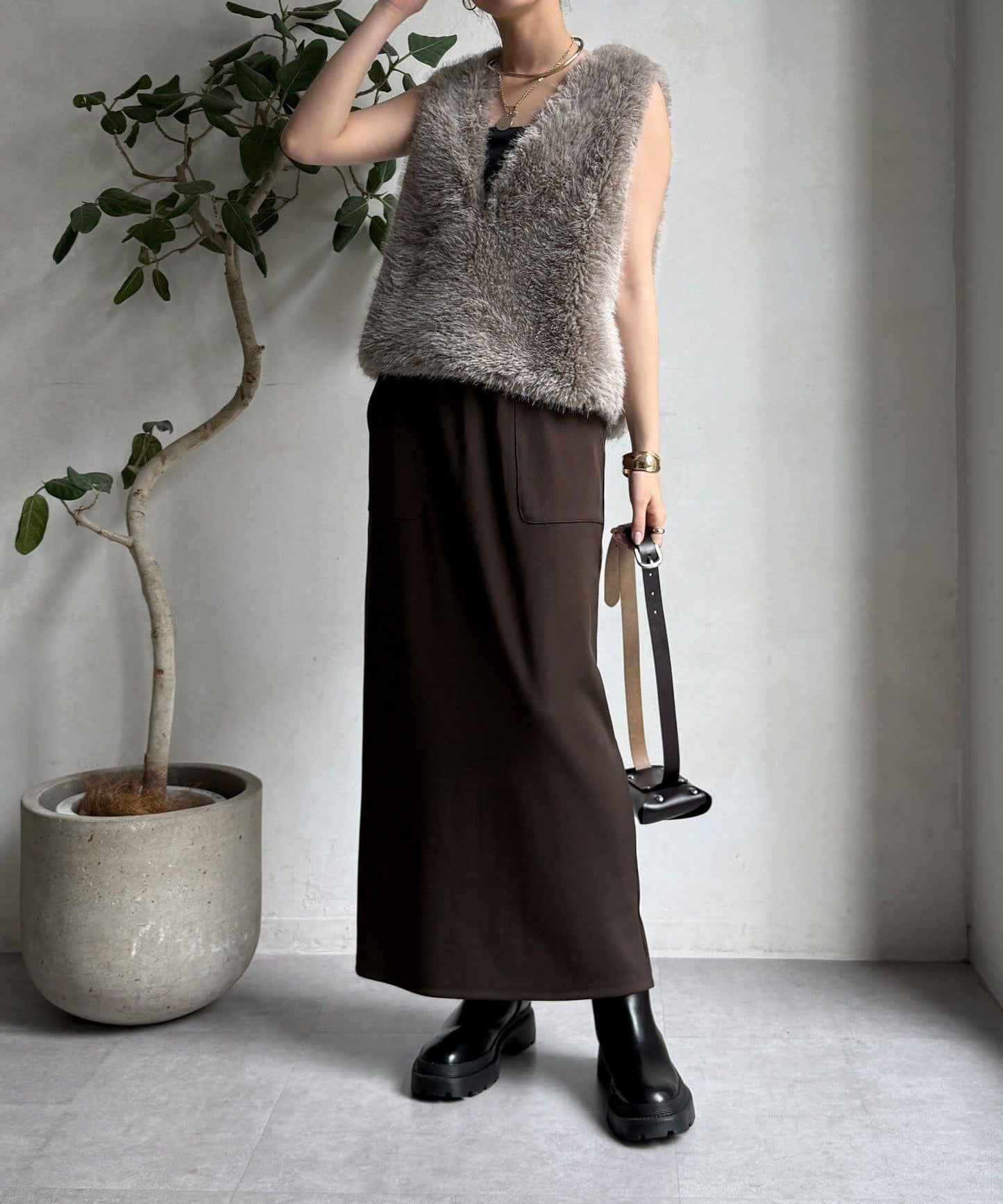 【限定】條紋休閒裙