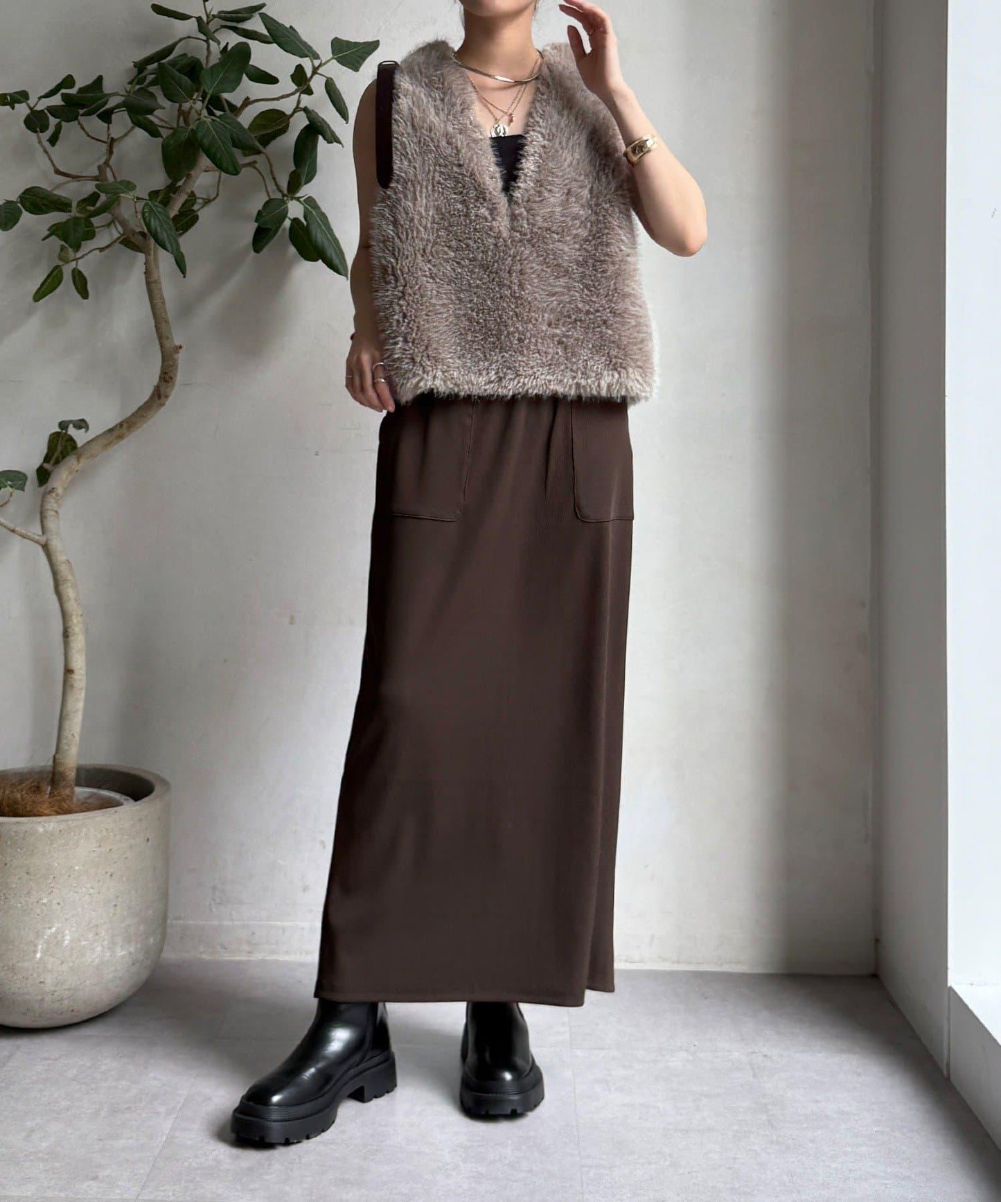 【限定】條紋休閒裙