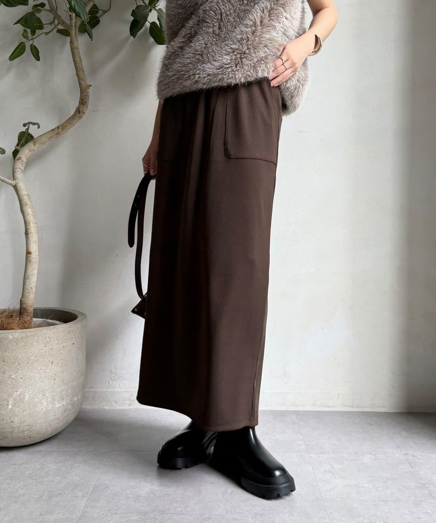 【限定】條紋休閒裙