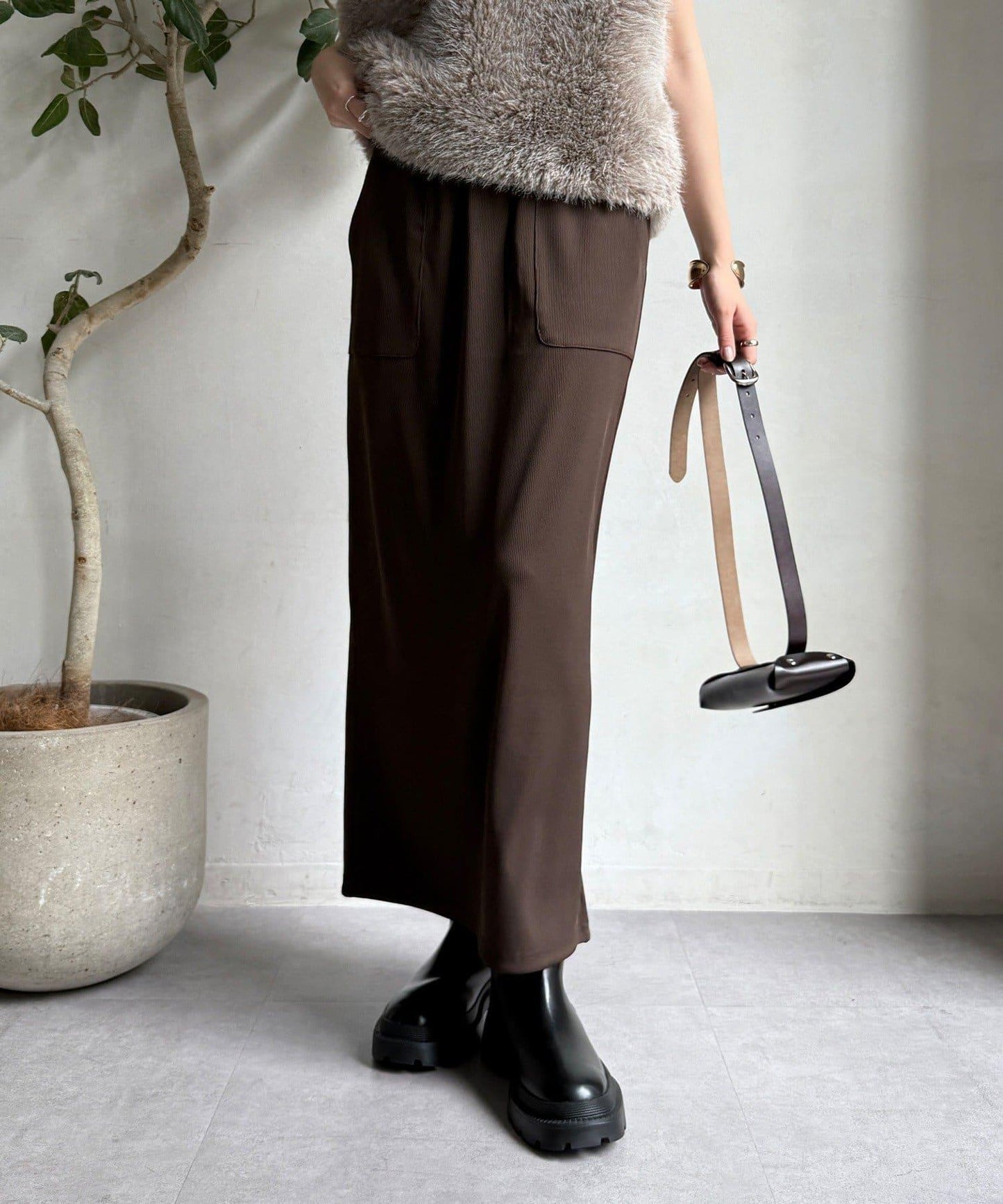 【限定】條紋休閒裙