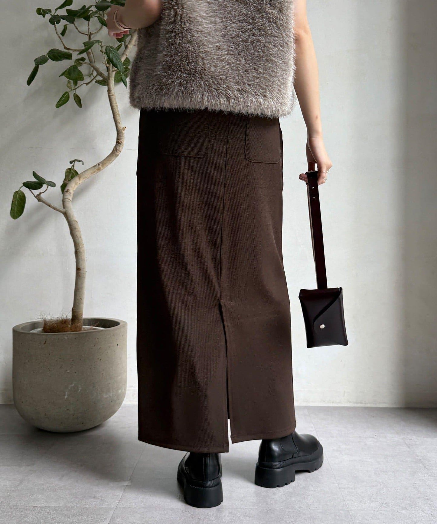 【限定】條紋休閒裙