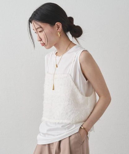 【Loungedress】羽毛吊帶上衣