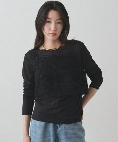 【Loungedress】羽毛吊帶上衣